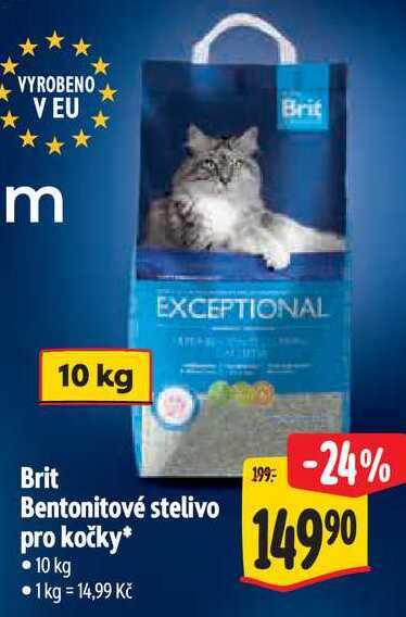 Brit Bentonitové stelivo pro kočky, 10 kg