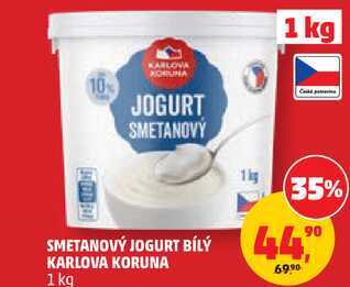 SMETANOVÝ JOGURT BÍLÝ KARLOVA KORUNA, 1 kg