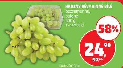 HROZNY RÉVY VINNÉ BÍLÉ bezsemenné, balené, 500 g