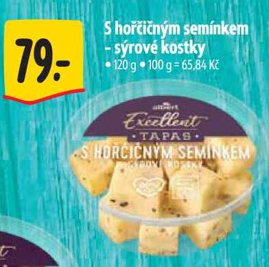 S hořčičným semínkem - sýrové kostky , 120 g