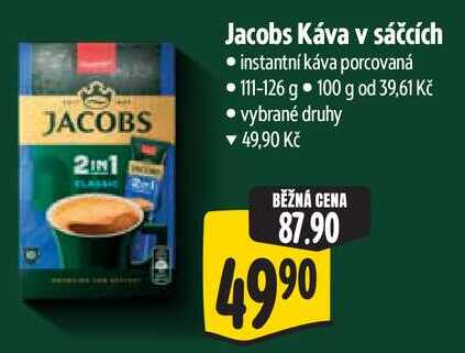 Jacobs Káva v sáčcích, 111-126 g  v akci