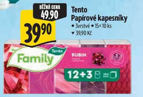 Tento Papírové kapesníky, 15x 10 ks 