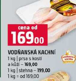 VODŇANSKÁ KACHNÍ 1 kg prsa s kostí a kůží