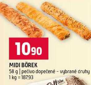 MIDI BÖREK 58 g pečivo dopečené vybrané druhy