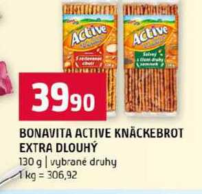 BONAVITA ACTIVE KNÄCKEBROT EXTRA DLOUHÝ 130 g vybrané druhy 