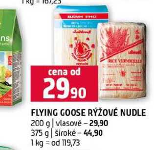 FLYING GOOSE RÝŽOVÉ NUDLE 200 g vlasové 375 g široké