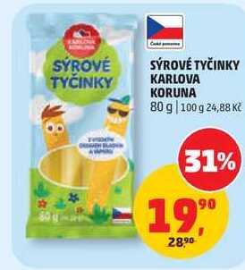 SÝROVÉ TYČINKY KARLOVA KORUNA, 80 g