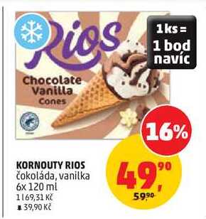 KORNOUTY RIOS čokoláda, vanilka, 6x 120 ml