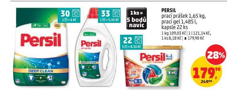 PERSIL prací prášek, 1,65 kg, prací gel 1,485 l, kapsle 22 ks