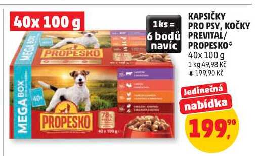 KOČKY PREVITAL/ PROPESKO, 40x 100 g  