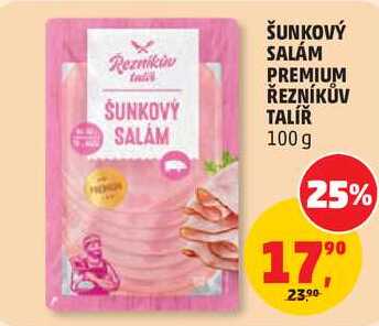 ŠUNKOVÝ SALÁM PREMIUM ŘEZNÍKŮV TALÍŘ, 100 g