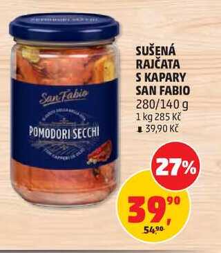 SUŠENÁ RAJČATA S KAPARY SAN FABIO, 280/140 g