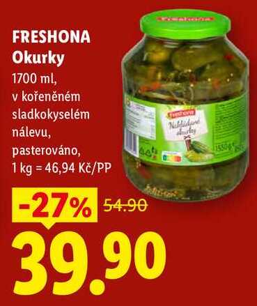 FRESHONA Okurky, 1700 ml