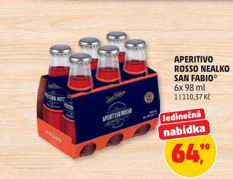 APERITIVO ROSSO NEALKO SAN FABIO, 6x 98 ml