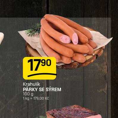 PÁRKY SE SÝREM 100 g