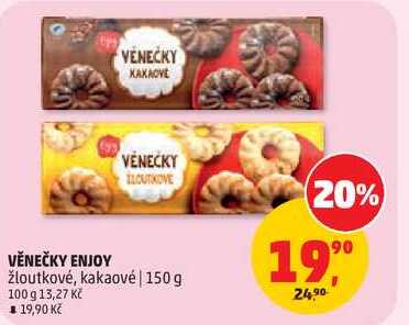 VĚNEČKY ENJOY žloutkové, kakaové, 150g 