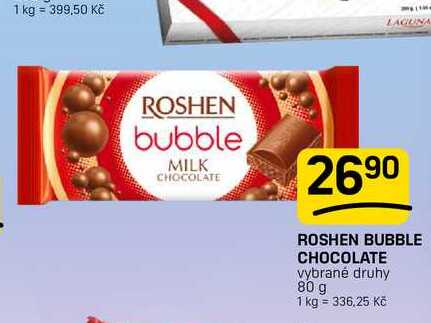 ROSHEN BUBBLE CHOCOLATE vybrané druhy 80 g