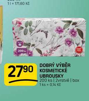 DOBRÝ VÝBĚR KOSMETICKÉ UBROUSKY 200 ks | 2vrstvé | box