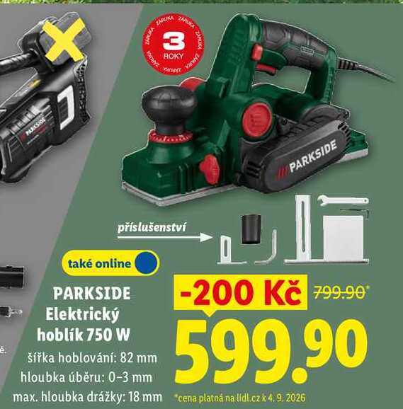 PARKSIDE Elektrický hoblík 750 W 