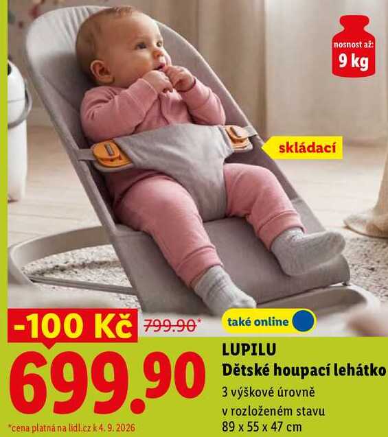LUPILU Dětské houpací lehátko 