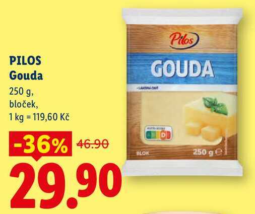 PILOS Gouda, 250 g, bloček