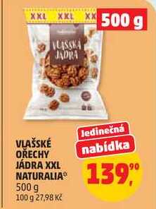 VLAŠSKÉ OŘECHY JÁDRA XXL NATURALIA, 500 g  