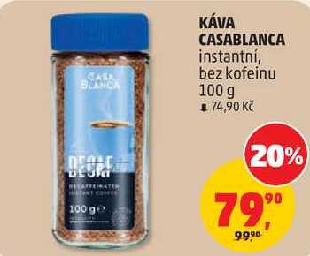 KÁVA CASABLANCA instantní, bez kofeinu, 100 g