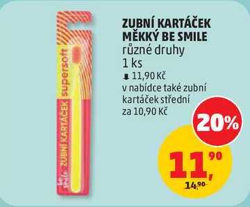ZUBNÍ KARTÁČEK MĚKKÝ BE SMILE různé druhy, 1 ks