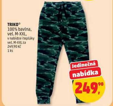 Tepláky vel. M-XXL, 1 ks