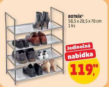 BOTNÍK 58,5 x 28,5 x 70 cm, 1 ks