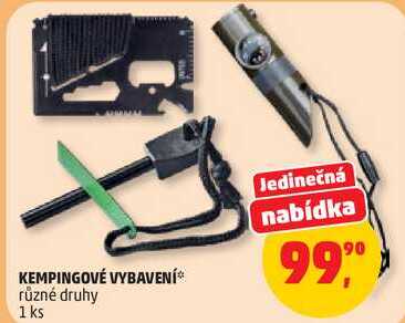 KEMPINGOVÉ VYBAVENÍ různé druhy, 1 ks 