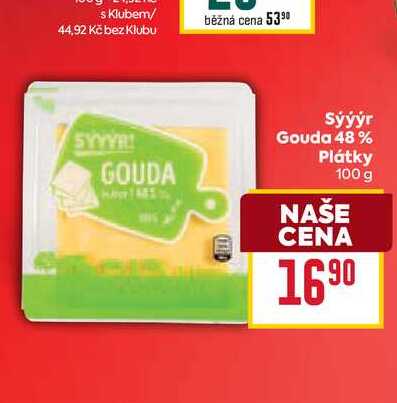 Sýýýr Gouda 48% Plátky 100 g 