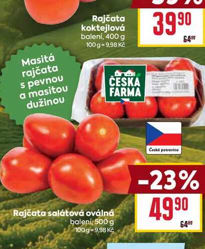 Rajčata salátová oválná balení, 500 g