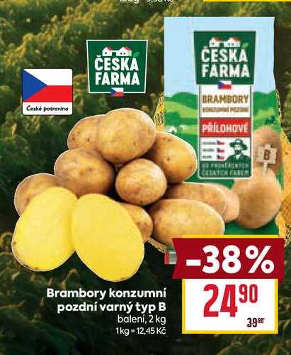 Brambory konzumní pozdní varný typ B balení, 2 kg
