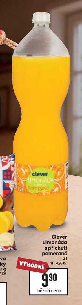 Clever Limonáda spříchutí pomeranč 2l