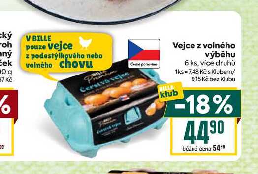 Vejce z volného výběhu 6 ks