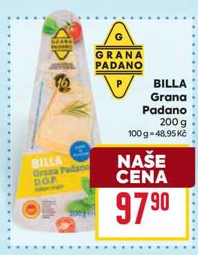 BILLA Grana Padano DO.P. Padano 200 g  