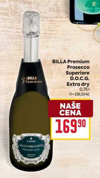 BILLA Premium Prosecco Superiore D.O.C.G. Extra dry 0,75l