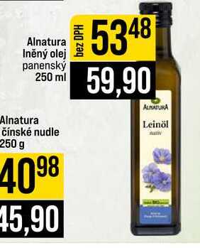 Alnatura Iněný olej olej panenský 250 ml 