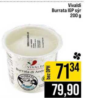 Vivaldi Burrata IGP sýr 200 g 