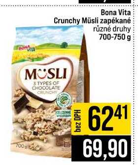Bona Vita Crunchy Müsli zapékané různé druhy 700-750 g