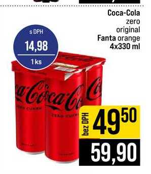 Coca-Cola zero original Fanta orange 4x330 ml