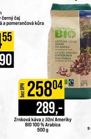 Zrnková káva z Jižní Ameriky BIO 100% Arabica 500 g