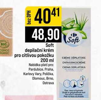 Soft depilační krém pro citlivou pokožku 200 ml