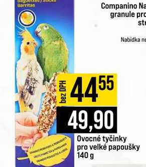 Ovocné tyčinky pro velké papoušky 140 g