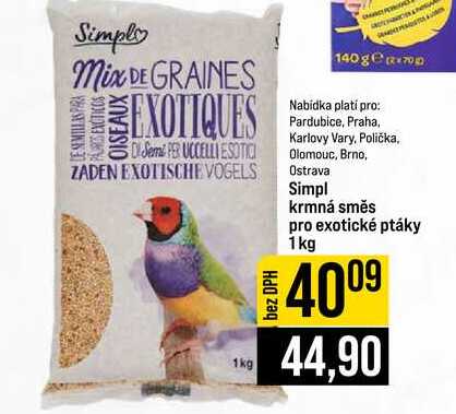 Simpl krmná směs pro exotické ptáky 1kg