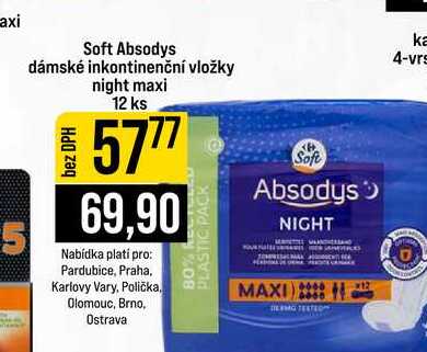 Soft Absodys dámské inkontinenční vložky night maxi 12 ks 