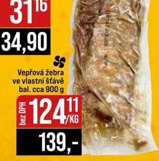 Vepřová žebra ve vlastní šťávě bal. cca 900 g