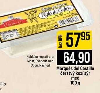 Marqués del Castillo čerstvý kozí sýr med 100 g