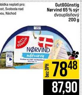 Gut&Günstig Nørvind 65 % sýr dvouplísňový 200 g 
